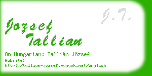 jozsef tallian business card