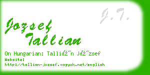 jozsef tallian business card